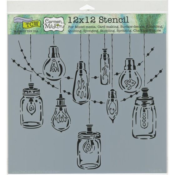 Sjabloon vintage 10 - party lights 30,5x30,5cm