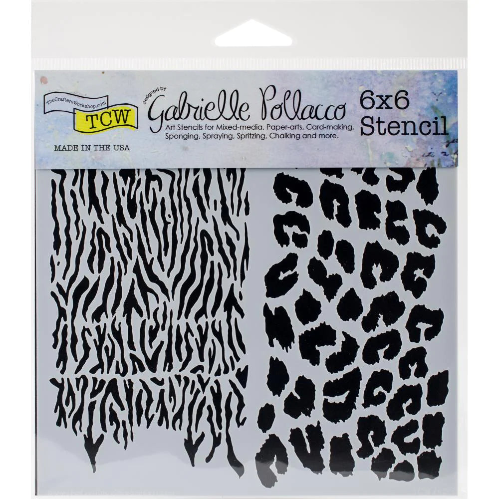 Sjabloon vintage 13 - jungle animals- 30,5x30,5cm