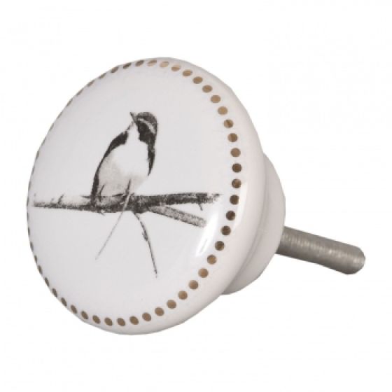 Kastknop Clayre & Eef Vogel met stipjes