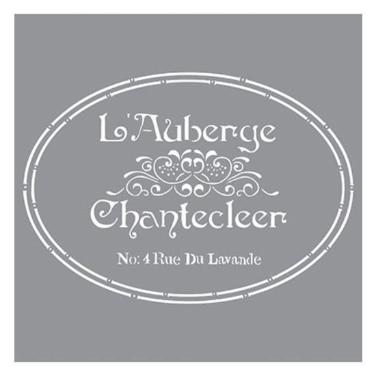 Sjabloon vintage 11 - L'Auberge Chantcleer - 30,5x30,5cm