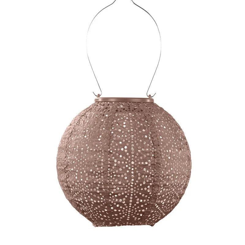 Lumiz Solar Lampion | Koperkleur | Round 20cm Sashiko – Dress it up