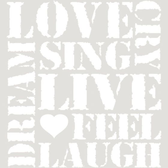 Sjabloon Vintage 31 - LOVE SING LIVE - 30x45cm