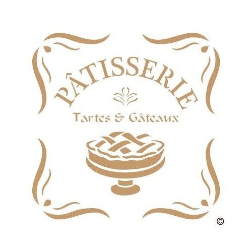 Sjabloon Vintage 08 -Patisserie 20cmx20cm