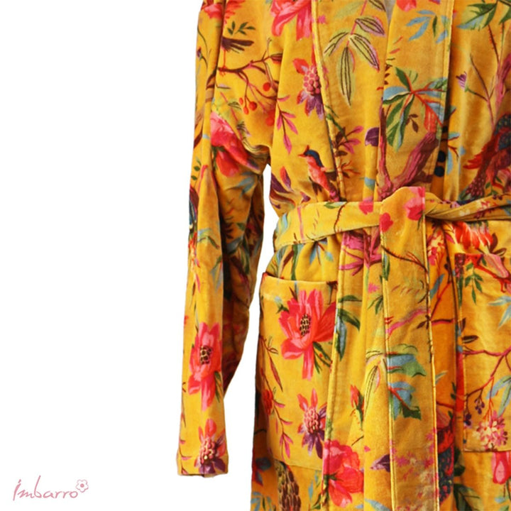 Kimono Imbarro Soft Velvet Paradise Yellow