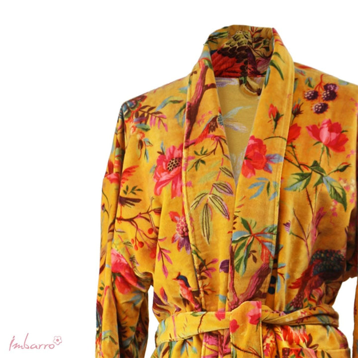 Kimono Imbarro Soft Velvet Paradise Yellow