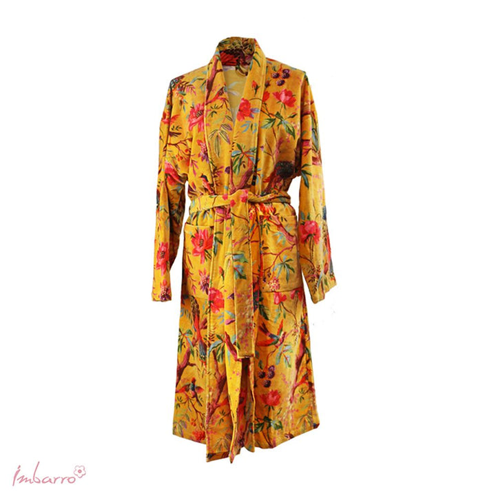 Kimono Imbarro Soft Velvet Paradise Yellow