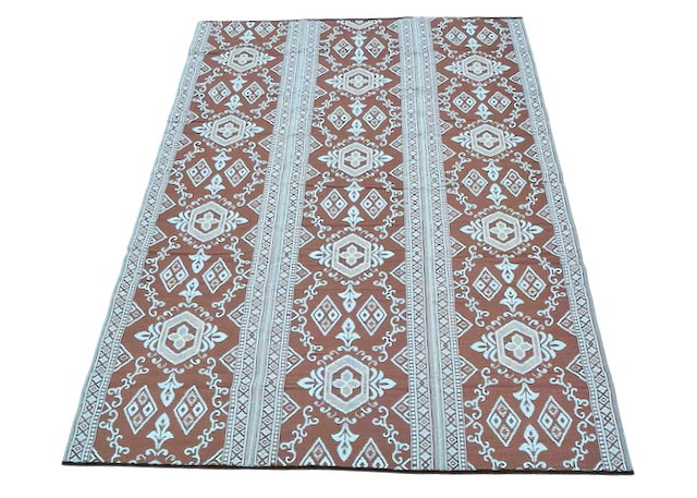 Outdoor-Teppich 270 x 360 cm – Blau/Weiß