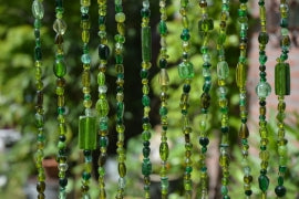 Kralengordijn glas-  Groen EXTRA LANG 250 cm