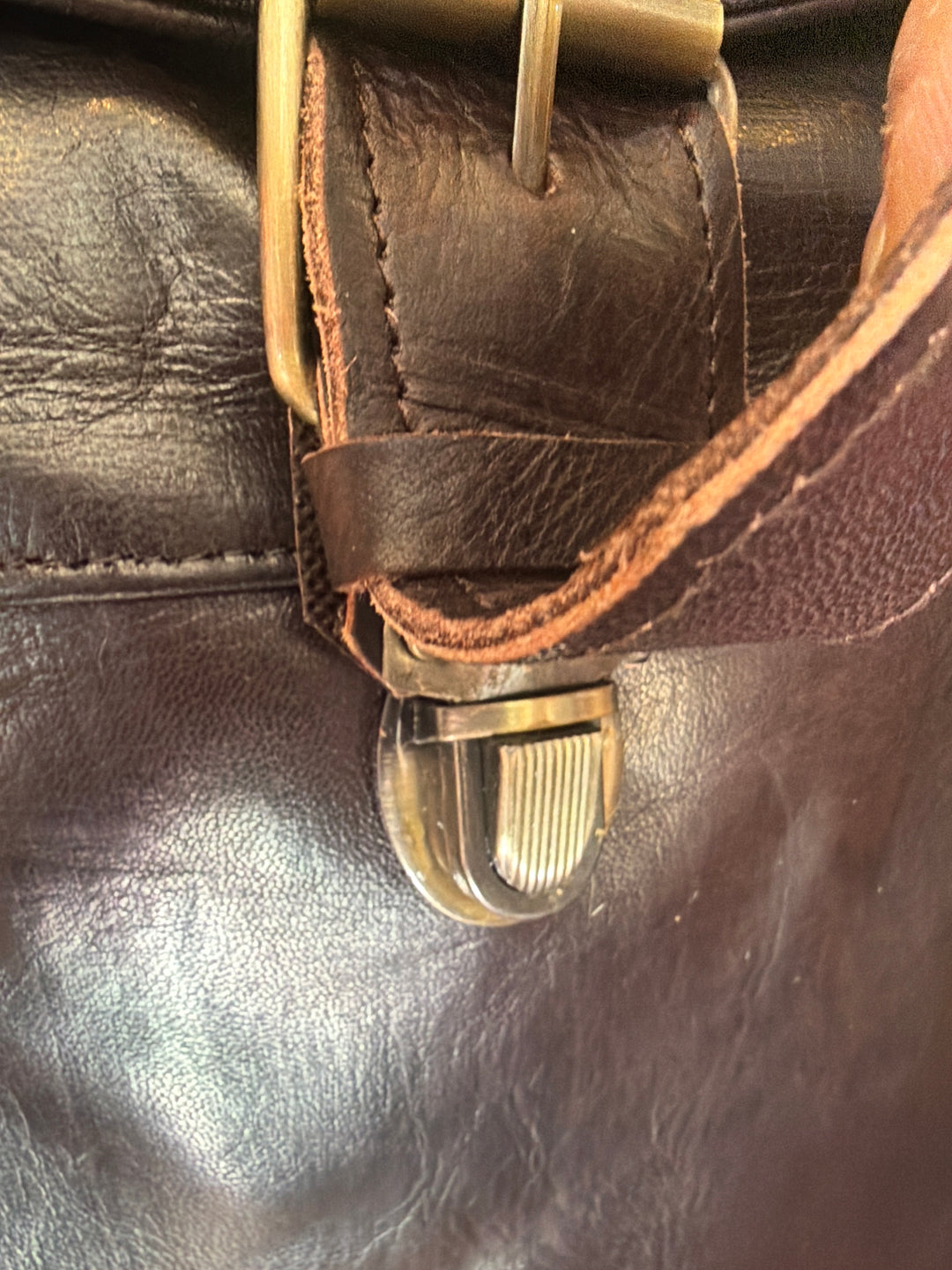Donkerbruine leren rugzak
