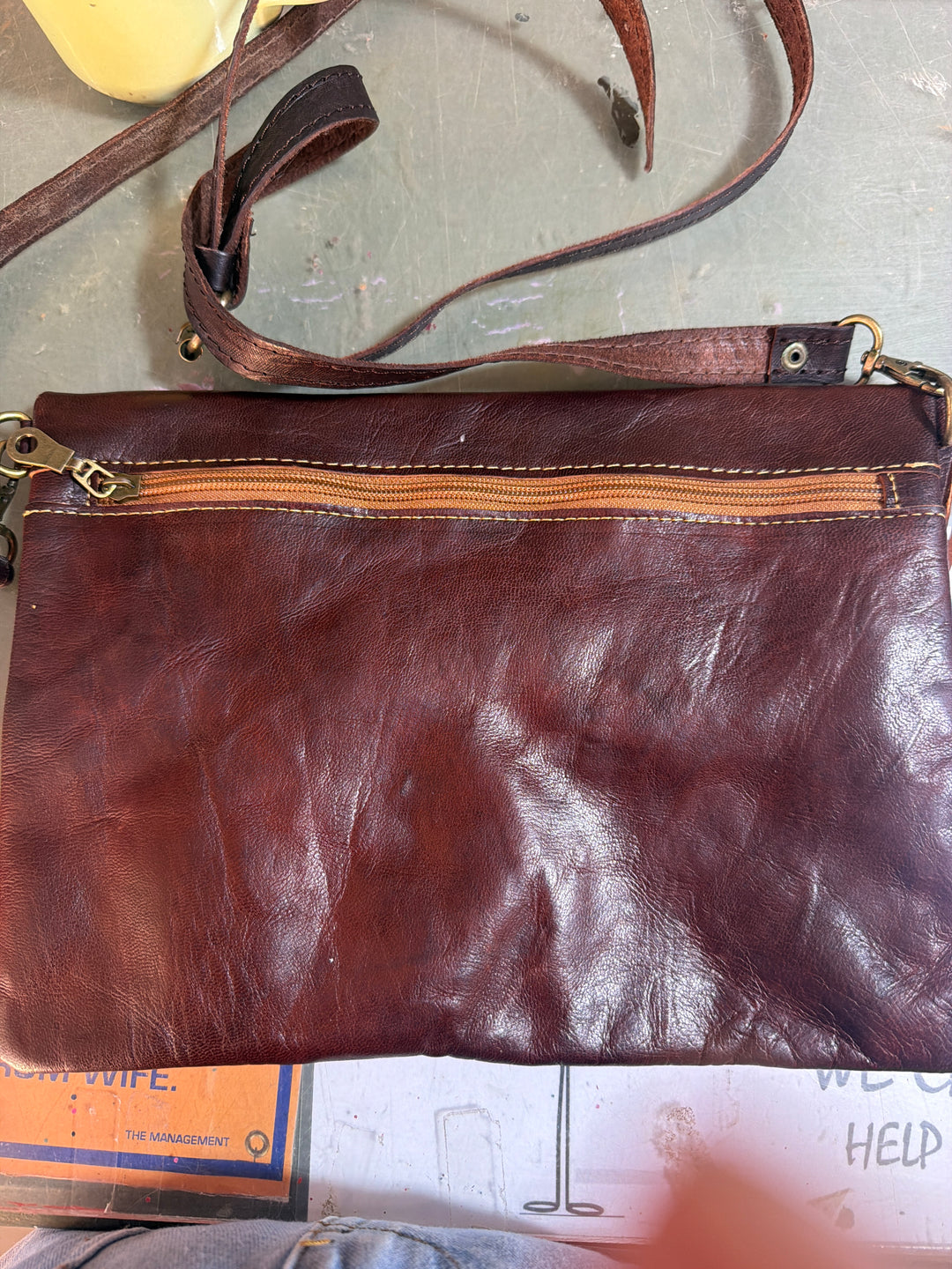 Leren clutch “Barcelona”