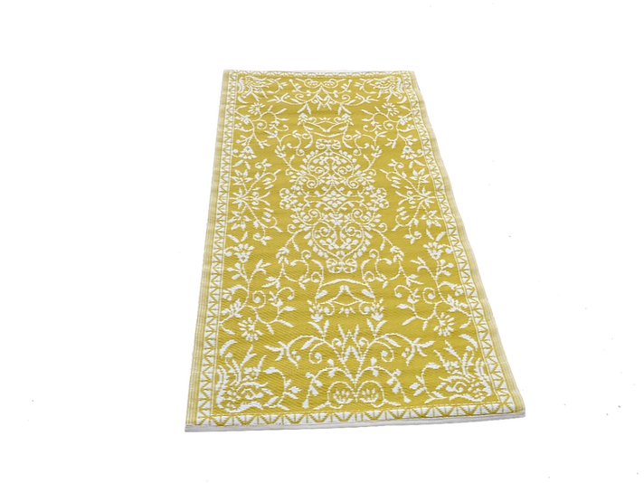 Buiten vloerkleed 120 x 180 cm - okergeel/ivory