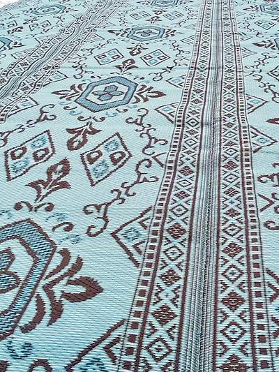 Outdoor-Teppich 270 x 360 cm – Blau/Weiß