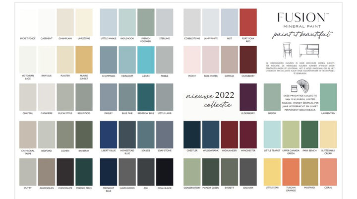 Fusion Mineral Paint Kleurenkaart 2022 printed