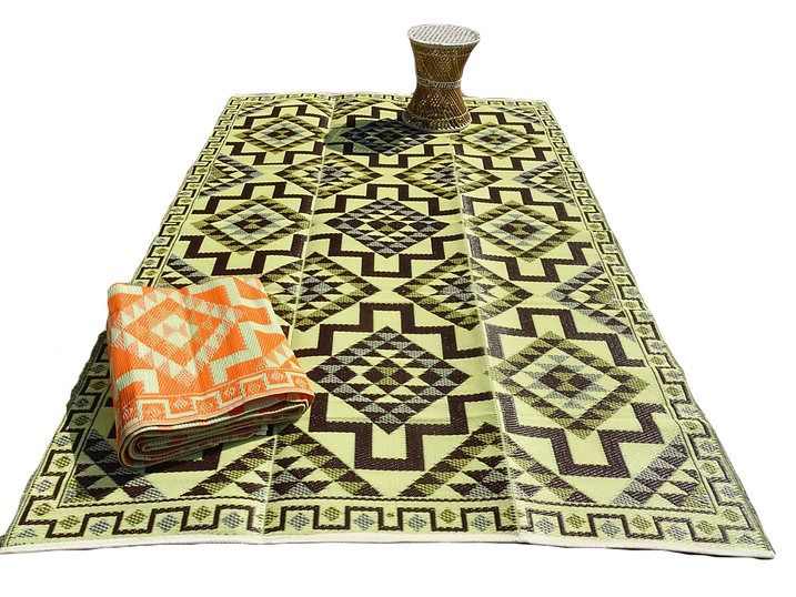 Buiten vloerkleed 180 x 270 - coffee aztec