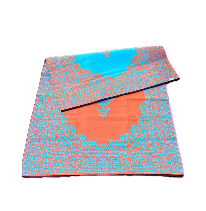 Buiten vloerkleed 150 x 240 - Orange/blauw ovaal