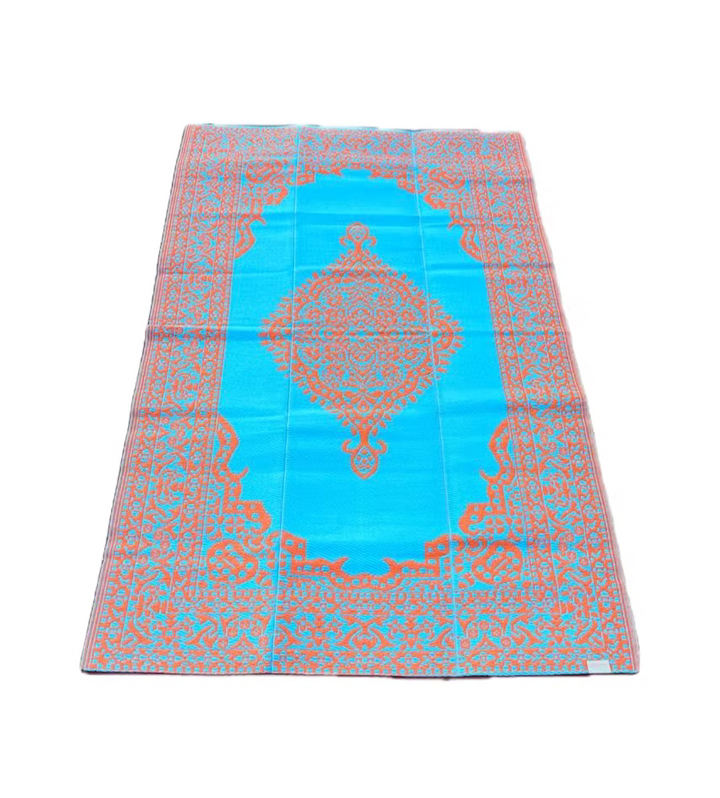 Buiten vloerkleed 150 x 240 - Orange/blauw ovaal