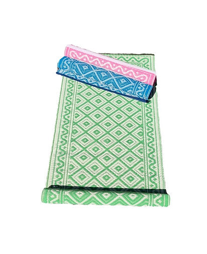 Buiten vloerkleed 60 x 120 cm ruit roze