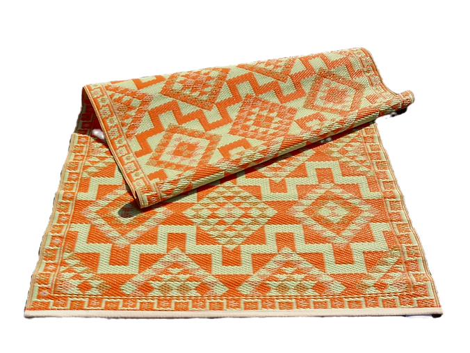 Buiten vloerkleed 120 x 180 - Orange aztec