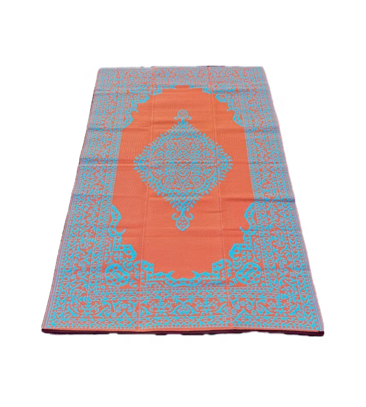 Buiten vloerkleed 150 x 240 - Orange/blauw ovaal