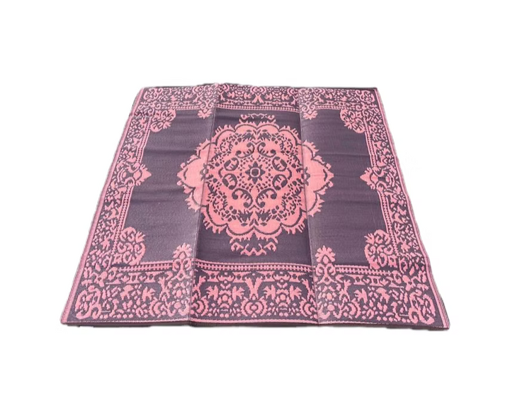 Buiten vloerkleed 180 x 180 - blossom bruin/oud roze