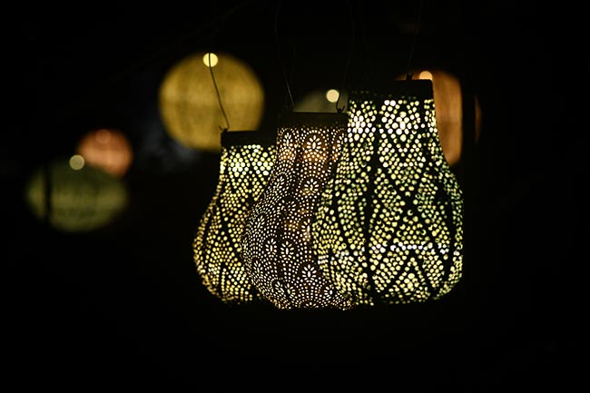 Lumiz Solar Lampion - Diamond 28cm Sashiko (Goud)