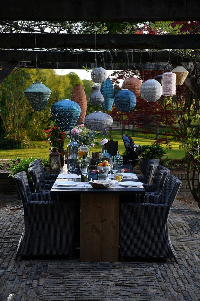 Lumiz Solar Lampion - Ovaal 40cm Ikat (Goud)