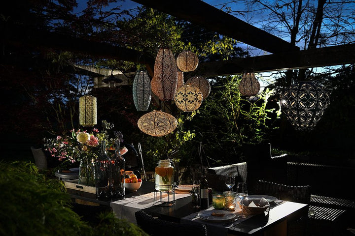 Lumiz Solar Lampion - Ovaal 40cm Ikat (Goud)