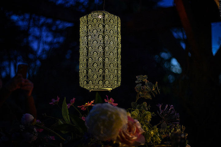 Lumiz Solar Lampion - Diamond 28cm Sashiko (Goud)