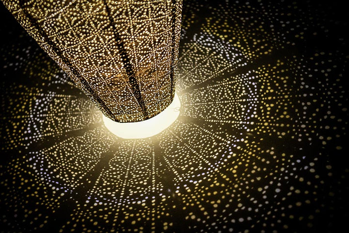 Lumiz Solar Lampion - Ovaal 40cm Ikat (Goud)