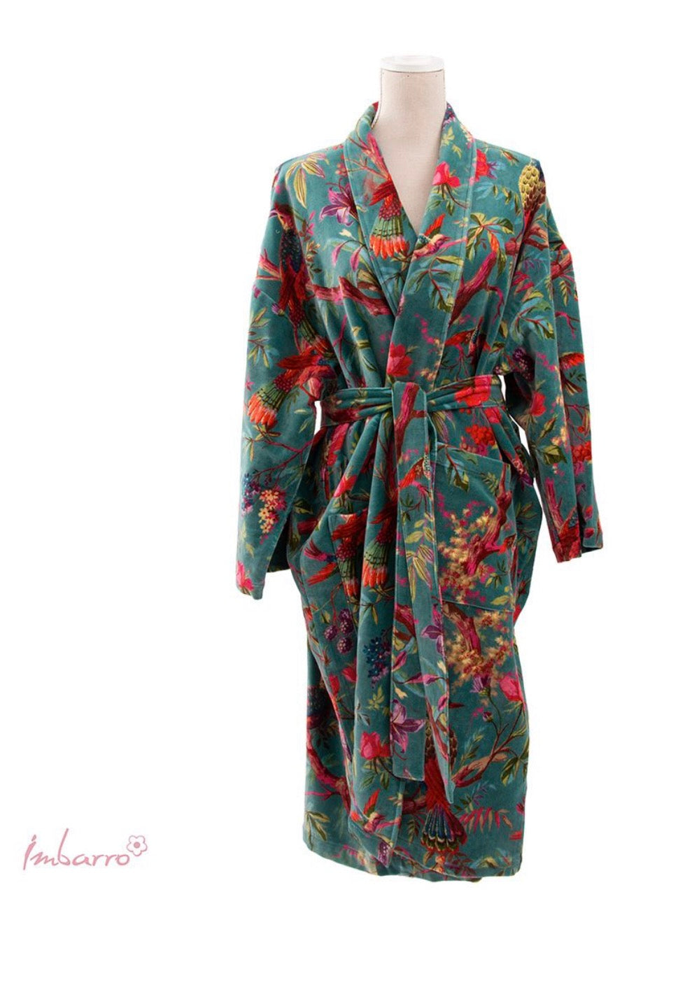 Kimono Imbarro Soft Velvet Paradise blau