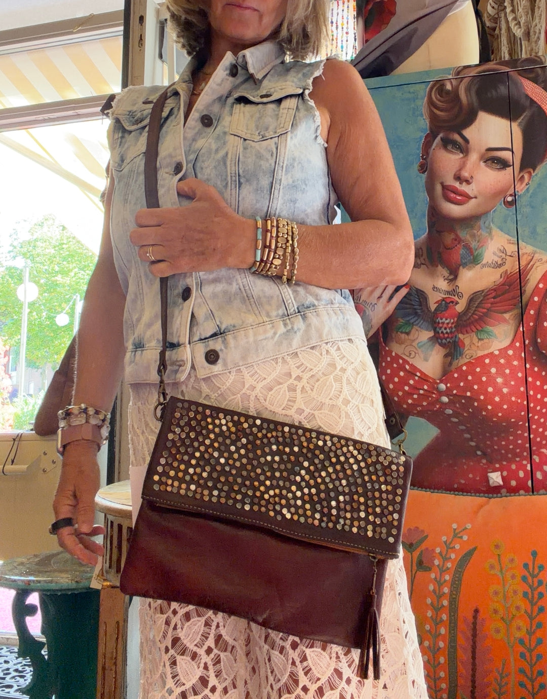 Leren clutch “Barcelona”