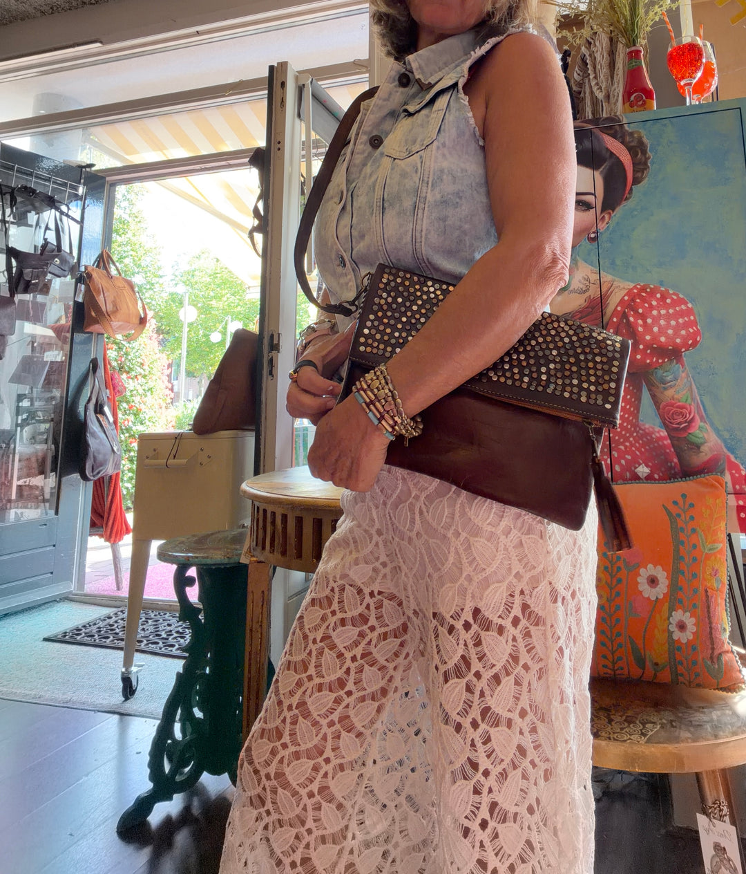 Leren clutch “Barcelona”