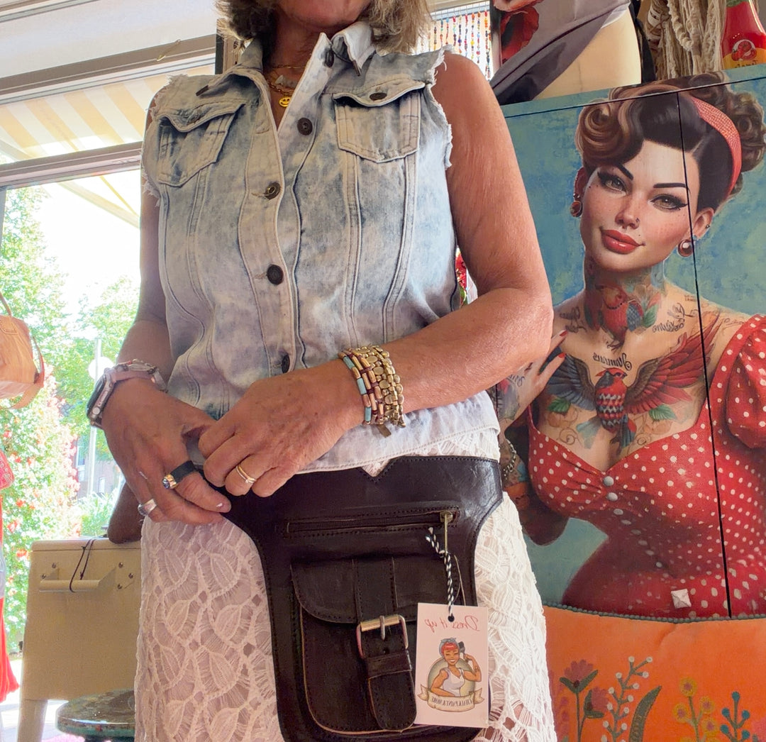 Leren heuptas “Paris”
