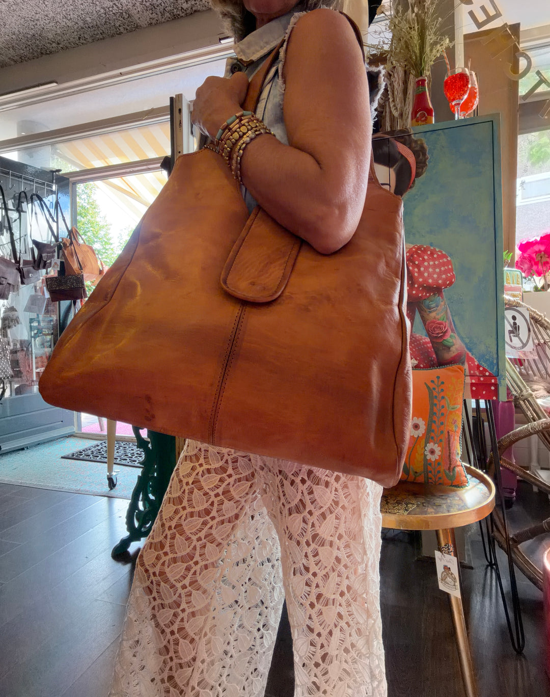 Leren tas “Milan”