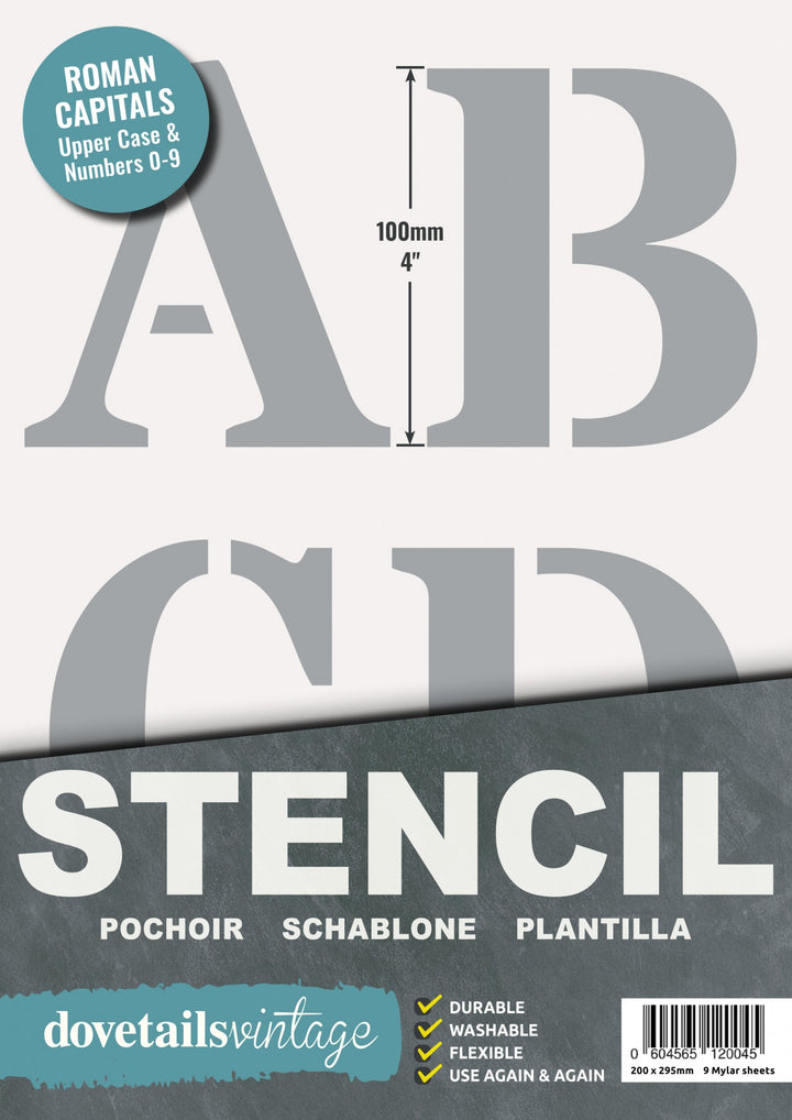 Sjabloon Alfabeet & Nummers - Lettertype "ROMAN" (4 maten)