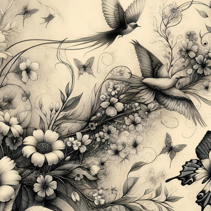 Botanical in Black & White - Mint by Michelle decoupage papier