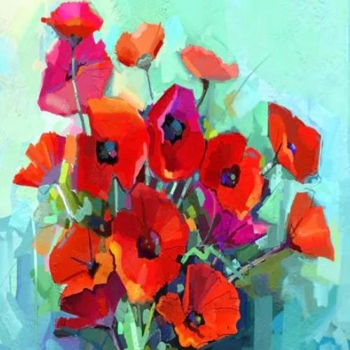 Poppies - Mint by Michelle decoupage papier A1