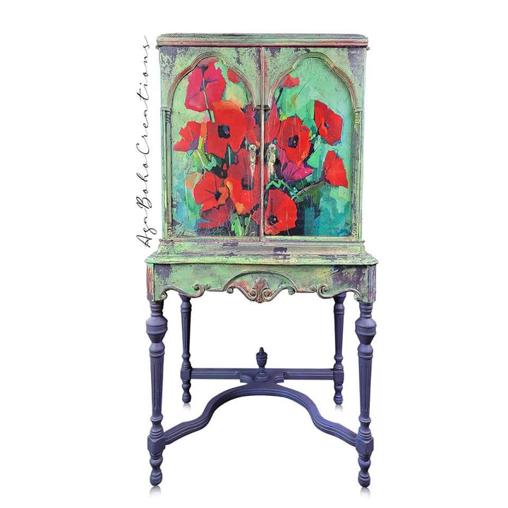 Poppies - Mint by Michelle decoupage papier A1
