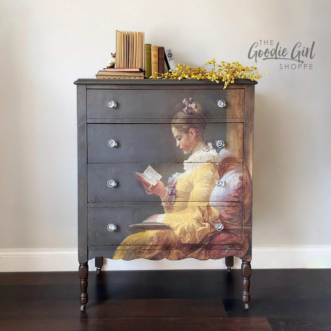 Young Girl Reading - Mint by Michelle decoupage papier A1