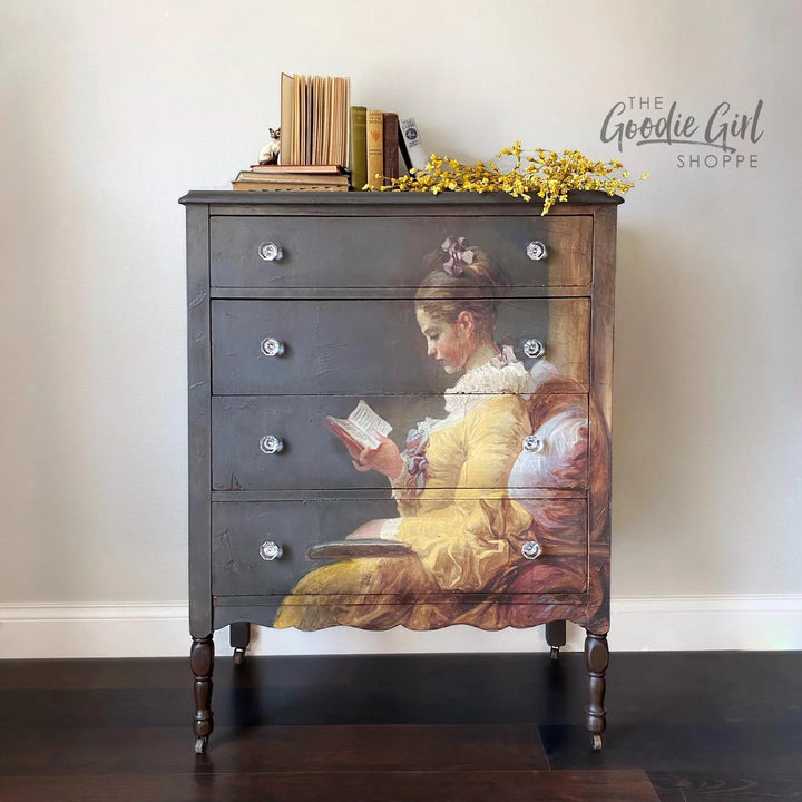 Young Girl Reading - Mint by Michelle decoupage papier A1