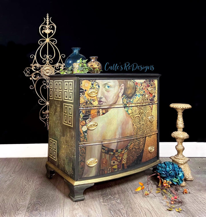 Beautiful Girl in Gold- Mint by Michelle decoupage papier