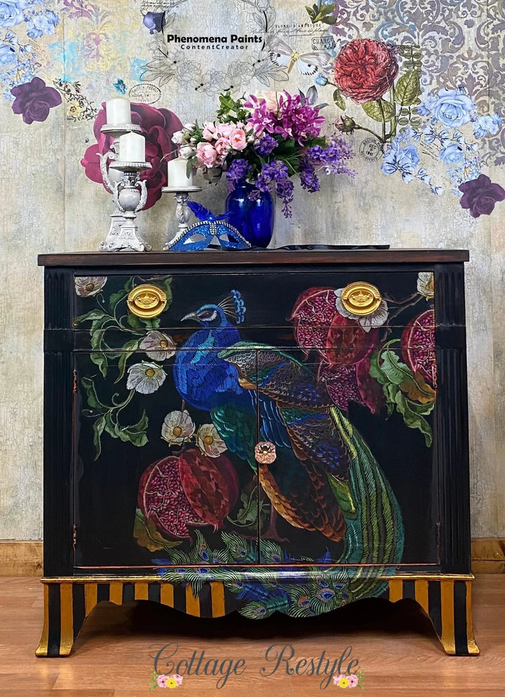 Peacock - Mint by Michelle decoupage papier A1