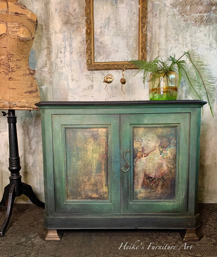 Beautiful Girl in Gold- Mint by Michelle decoupage papier