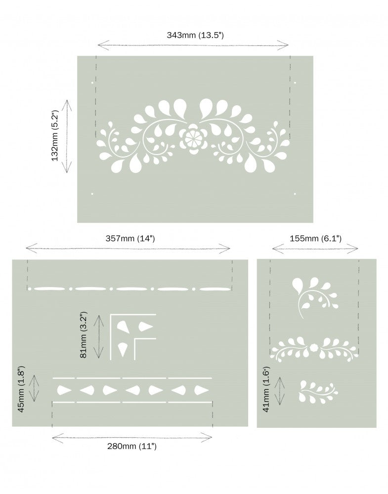 Annie Sloan sjabloon "Faux Bone Inlay"