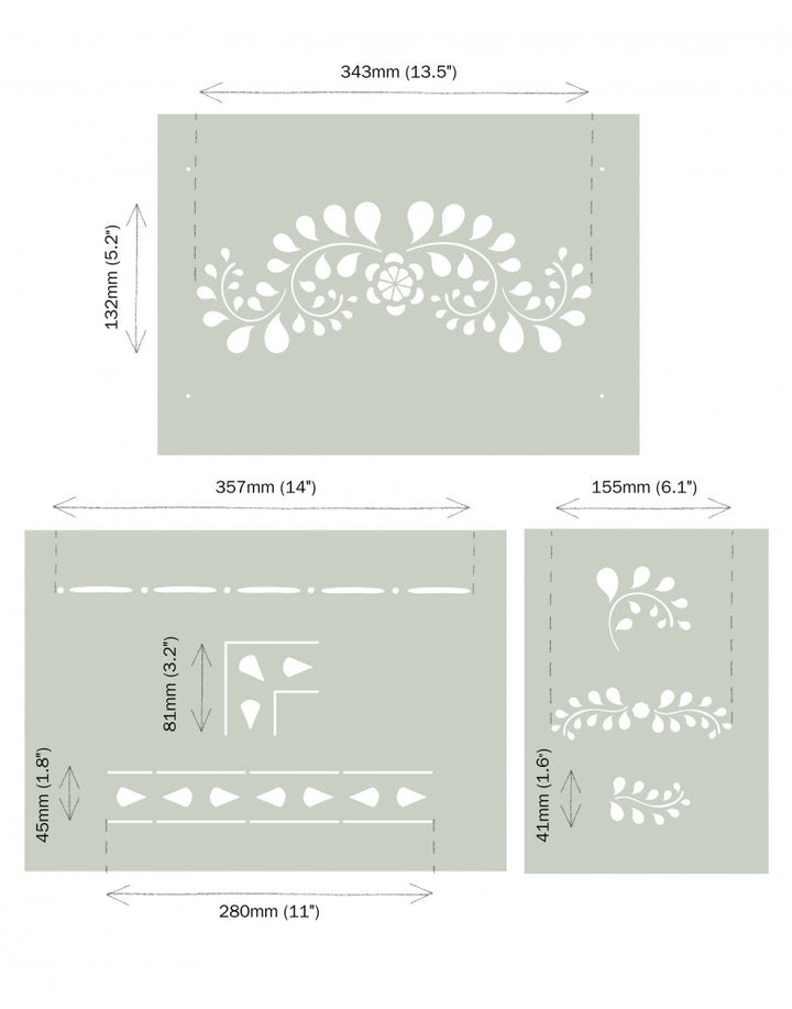 Annie Sloan sjabloon "Faux Bone Inlay"