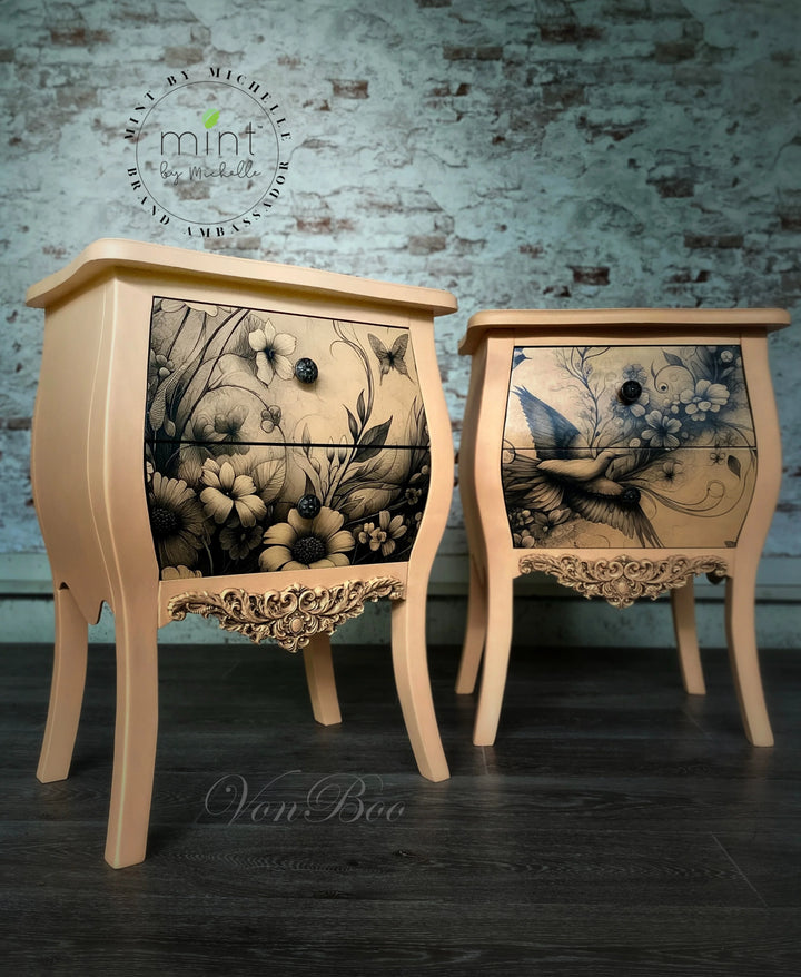 Botanical in Black & White - Mint by Michelle decoupage papier