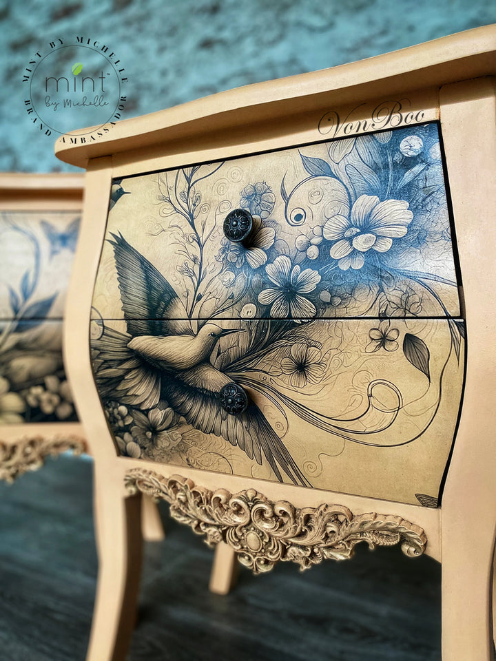 Botanical in Black & White - Mint by Michelle decoupage papier