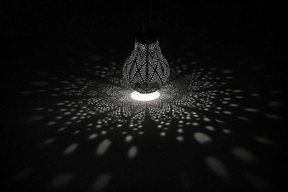 Lumiz Solar Lampion - Ovaal 40cm Ikat (Goud)