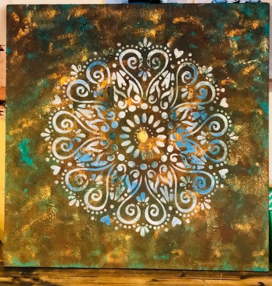 VRIENDINNEN WORKSHOPS -Bohemian mandala wandbord