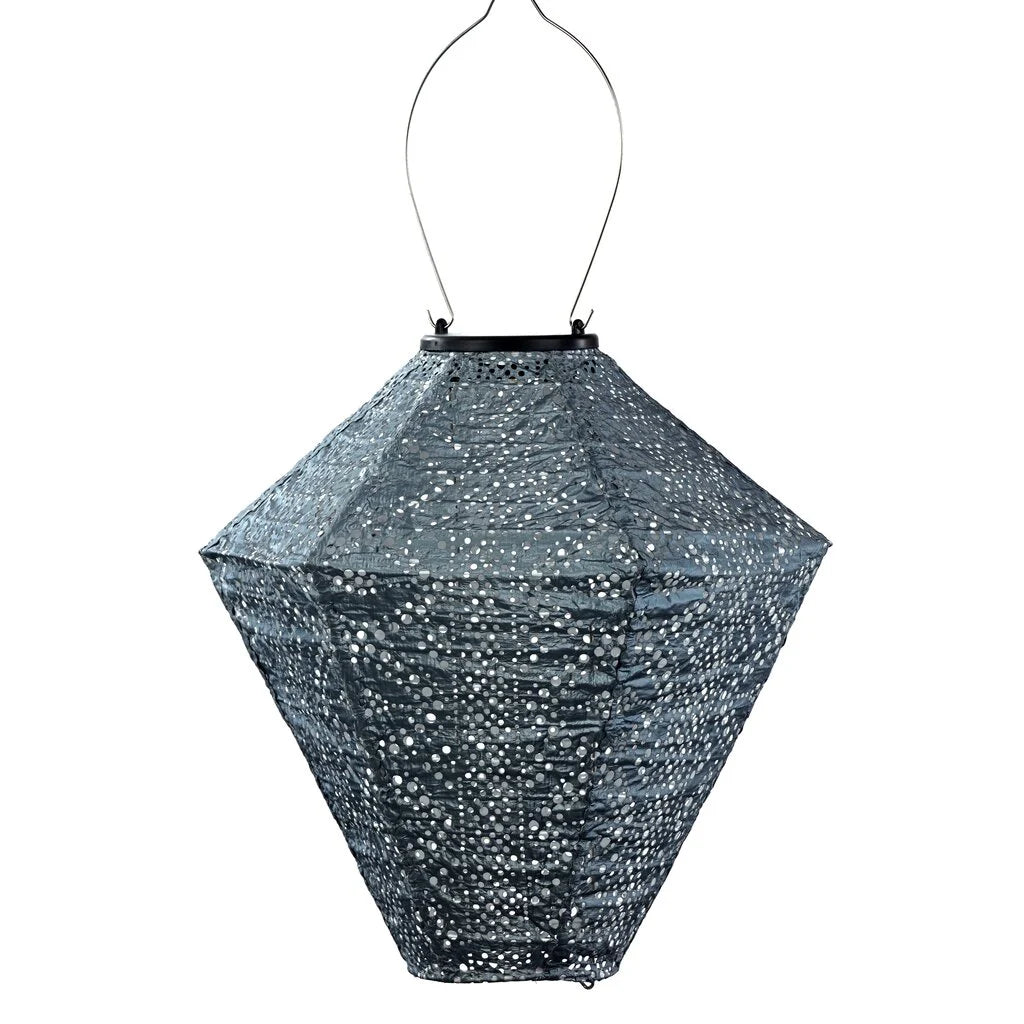 Lumiz Solar Lampion - Diamond 28cm Lace (Grijsblauw))